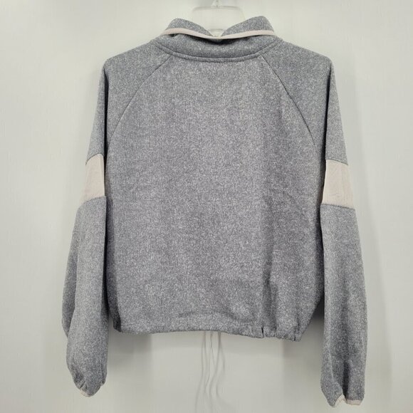 PINK Victoria's Secret Half Zip Sweater Knit Cropped Pullover Sweatshirt  Gray - Picture 3 of 12